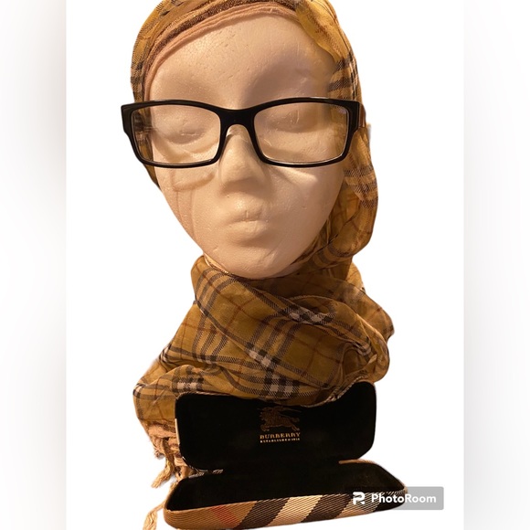 🇮🇹Burberry~Black/Plaid Signature Clear Eyeglasses with Fabric Clamshell Case - Picture 15 of 16